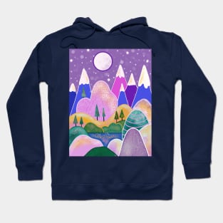 Whimsical Mountains Nature Hoodie